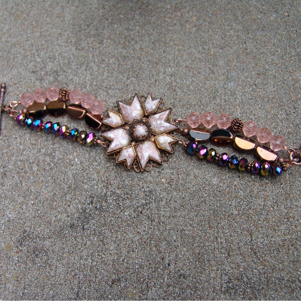 Designer Three Strand Handcrafted Bracelet by Sandy Robinson Jewelry